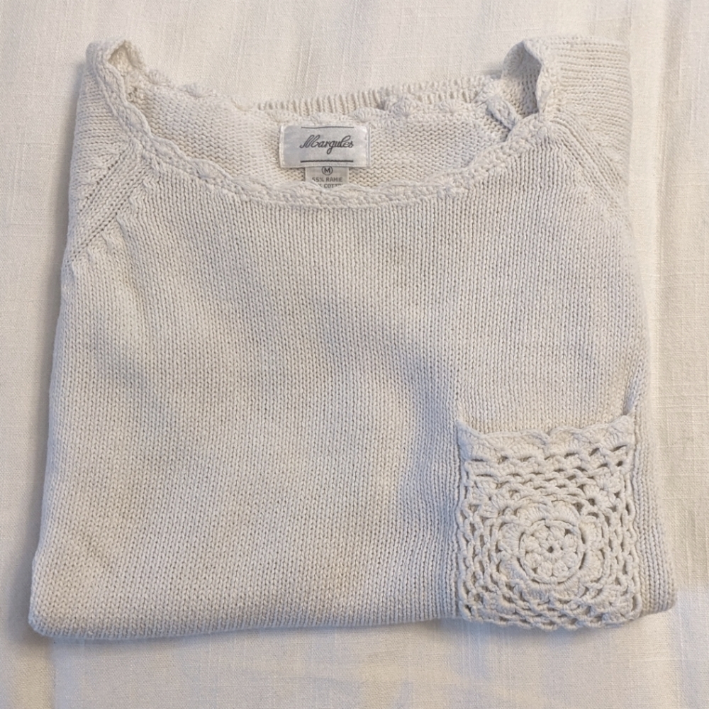 Vintage Margules Crochet Sweater with Pocket